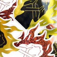 Fire Woman Red Glitter Sticker