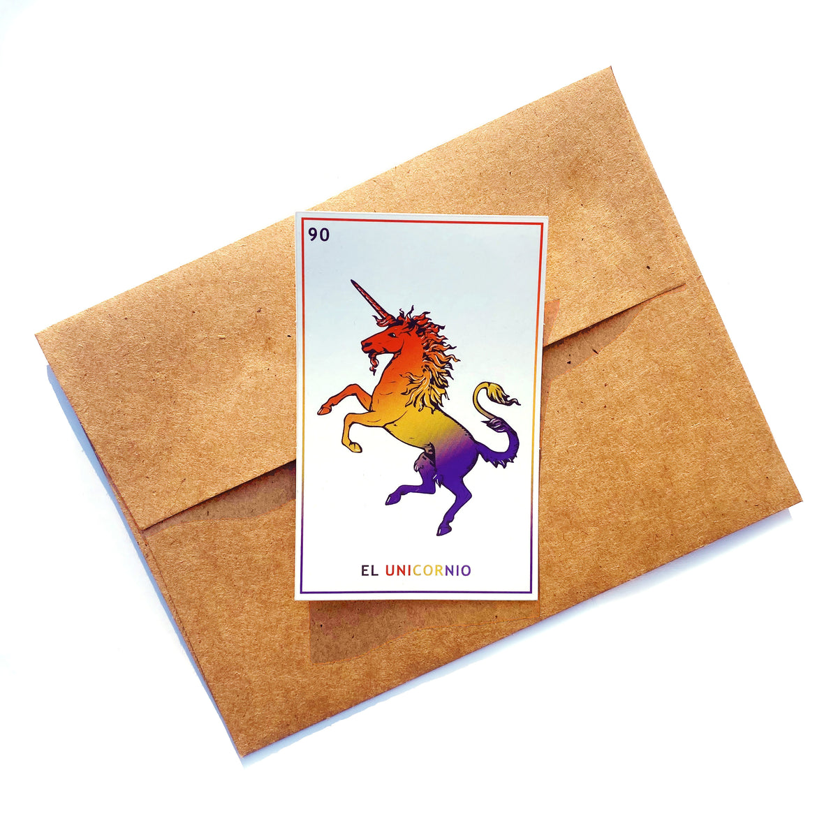 El Unicornio Lotería Matte Metallic Sticker