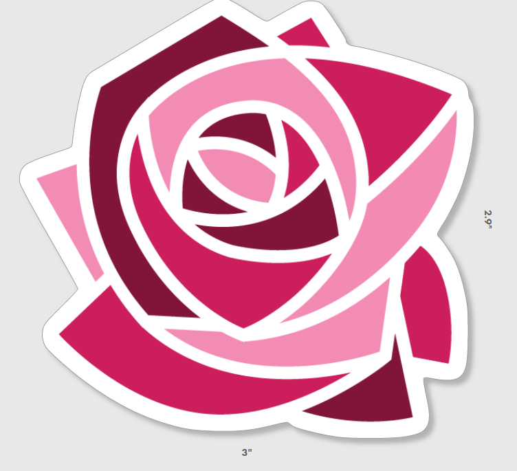 KDChi Mosaic Rose Transparent Sticker