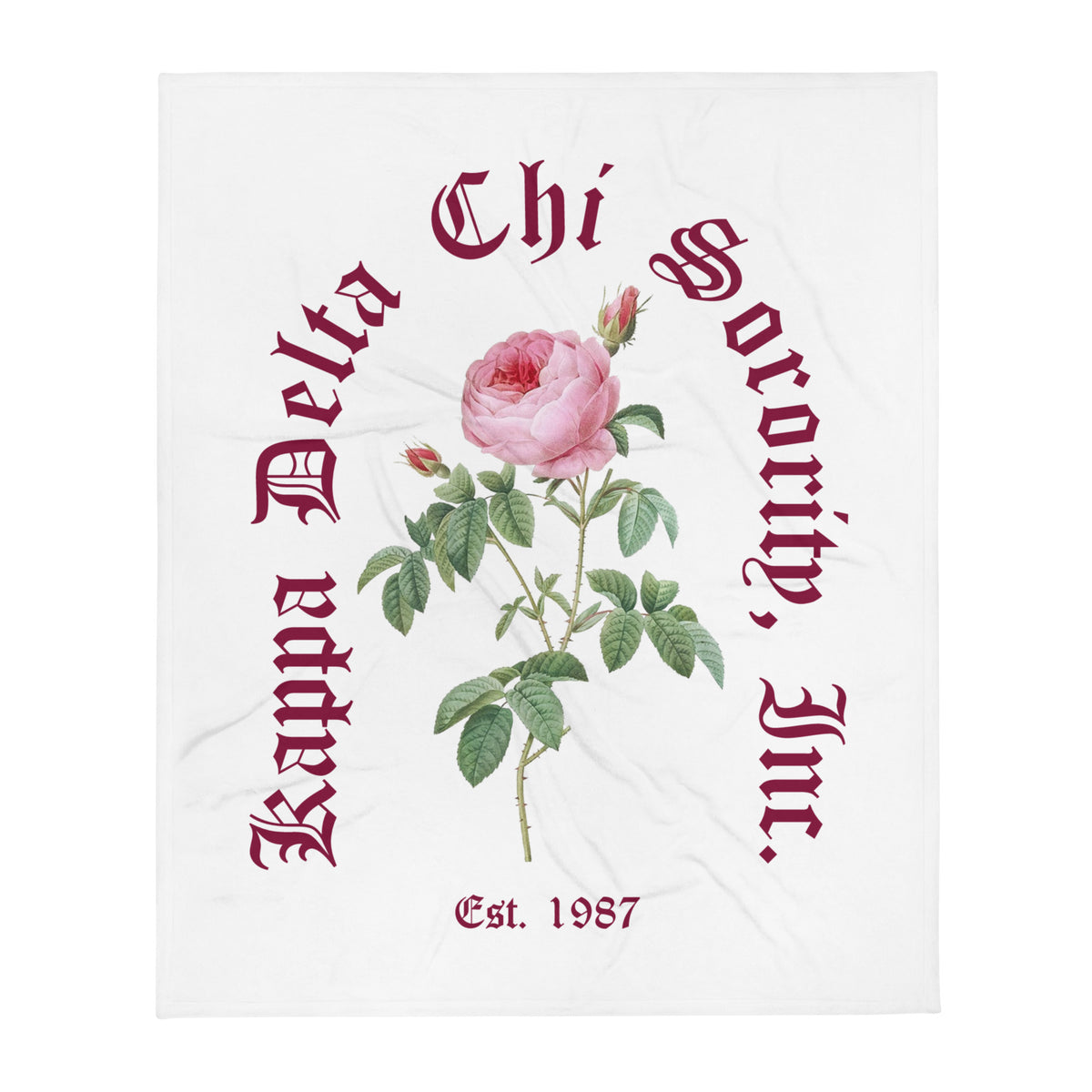 KDChi White Floral Plush Blanket