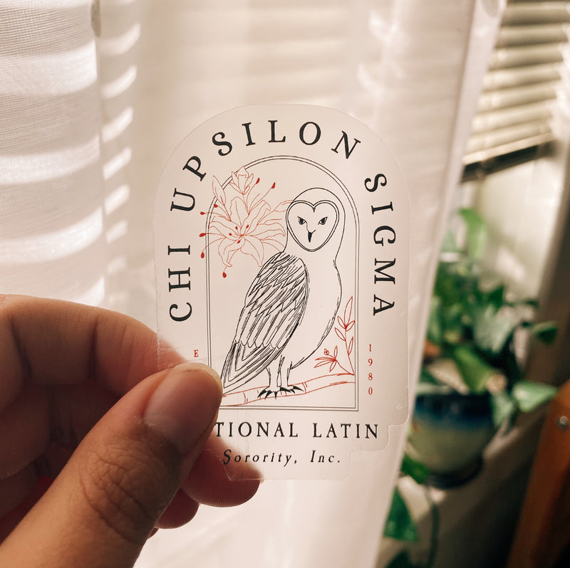 CUS Minimalist Owl Transparent Sticker