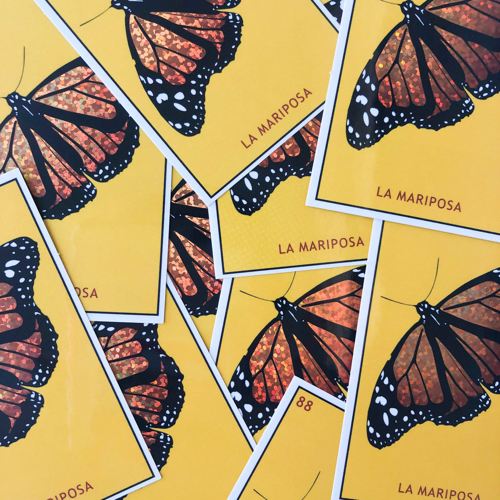 Mariposa Lotería Glitter Sticker