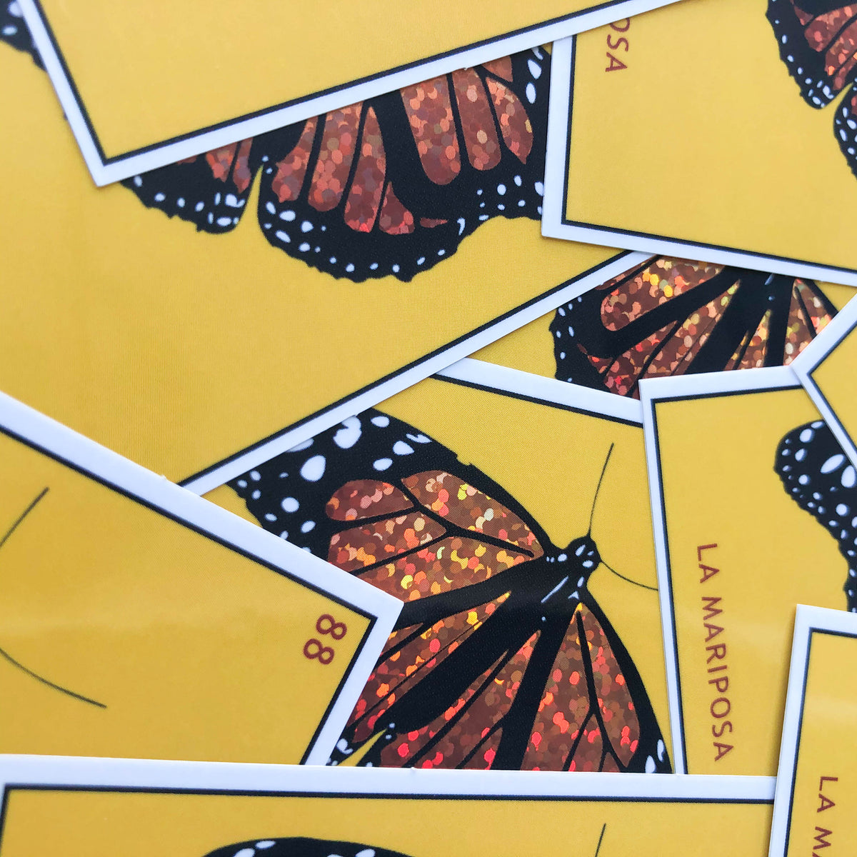 Mariposa Lotería Glitter Sticker