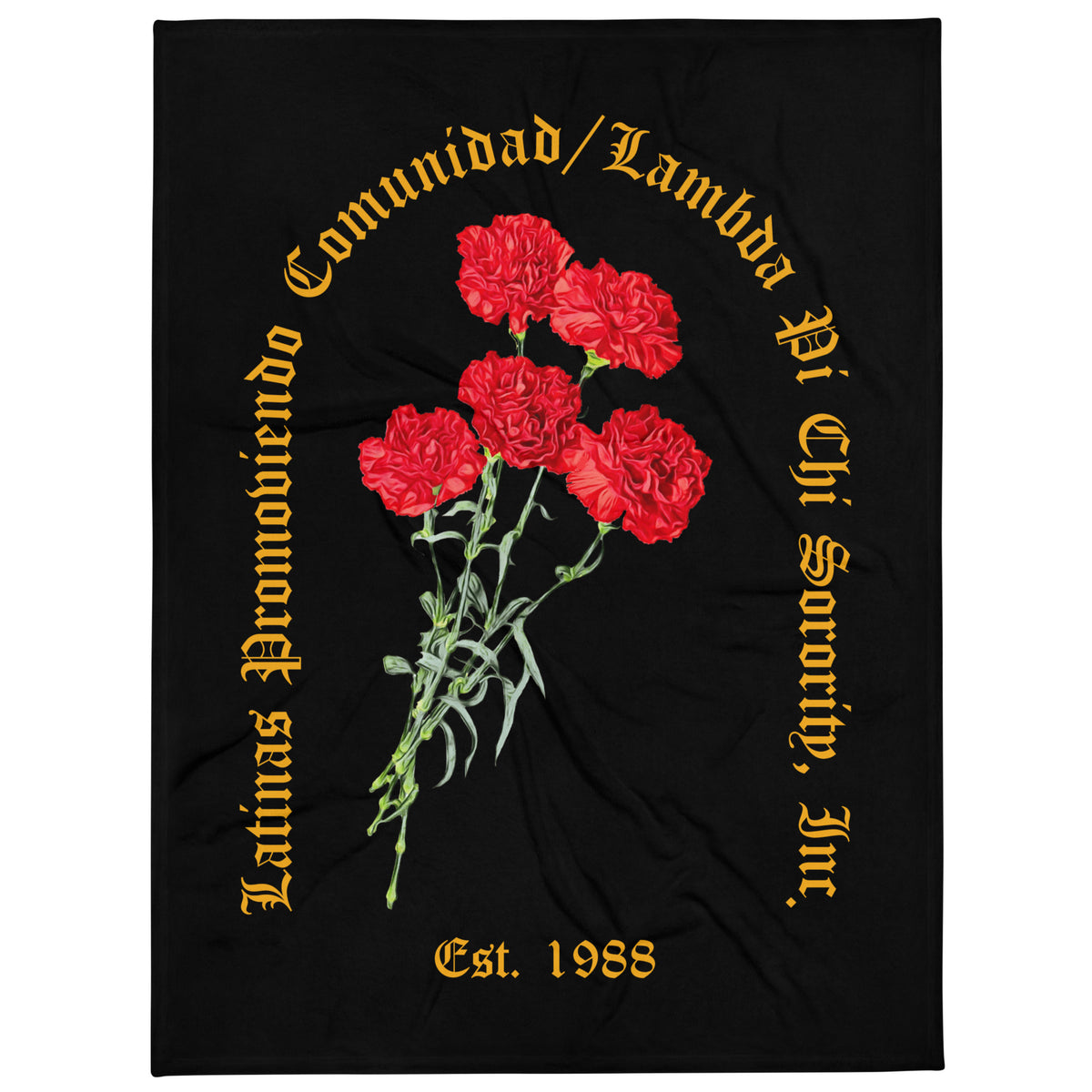 LPC Black Floral Plush Blanket